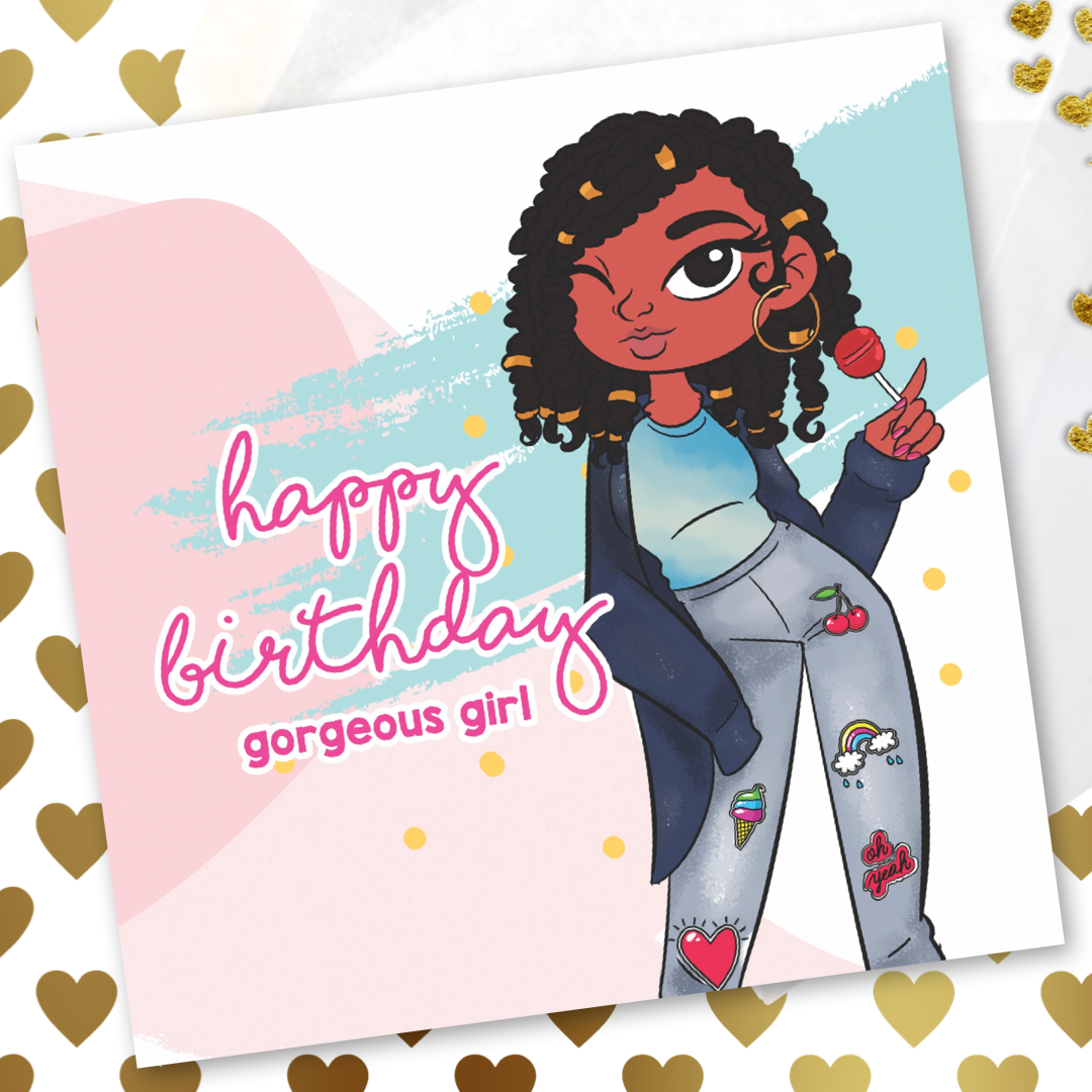 Krista 'Gorgeous Girl' Birthday Greeting Card