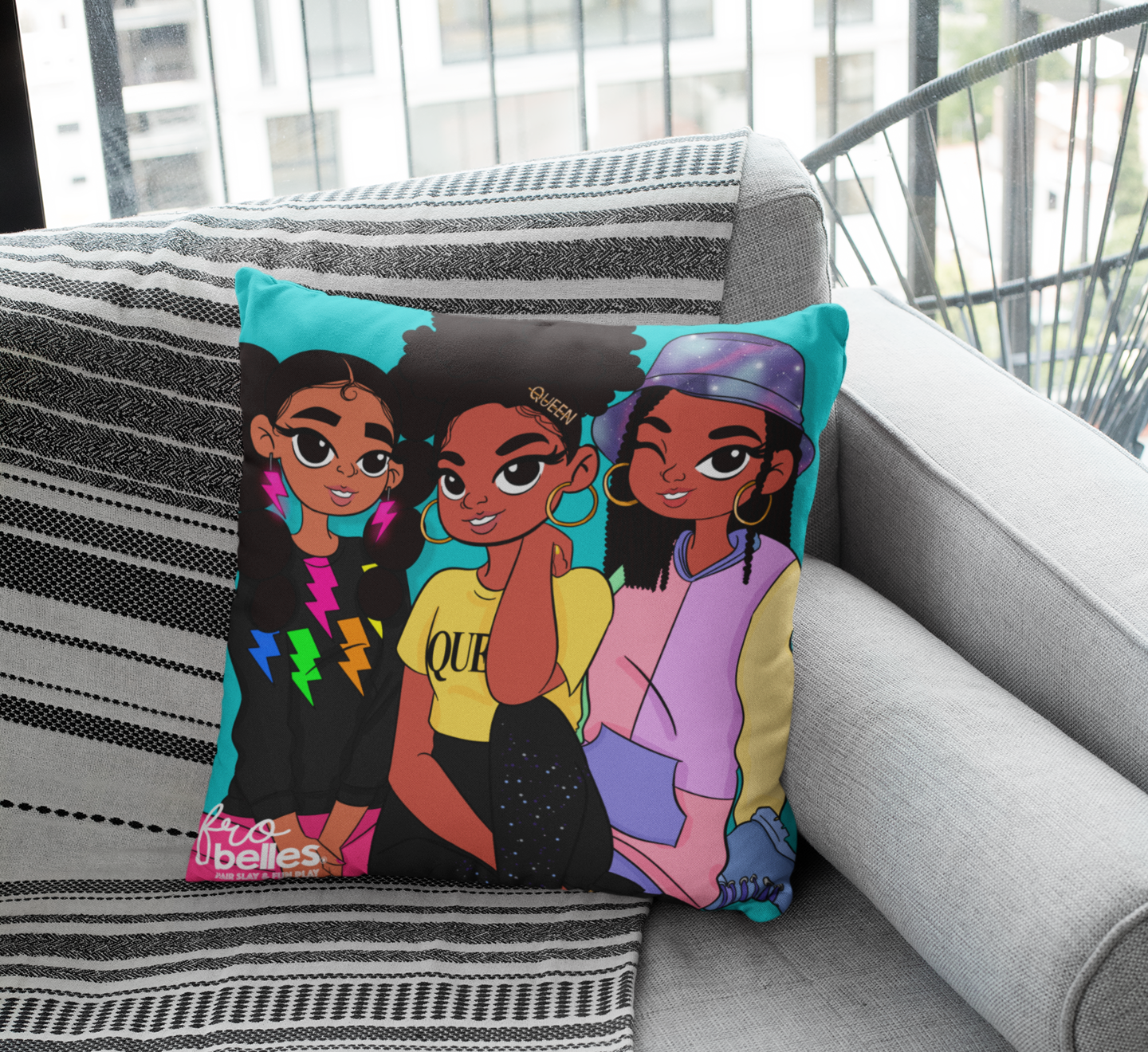 Frobelles Neonlicious - Blue Cushion